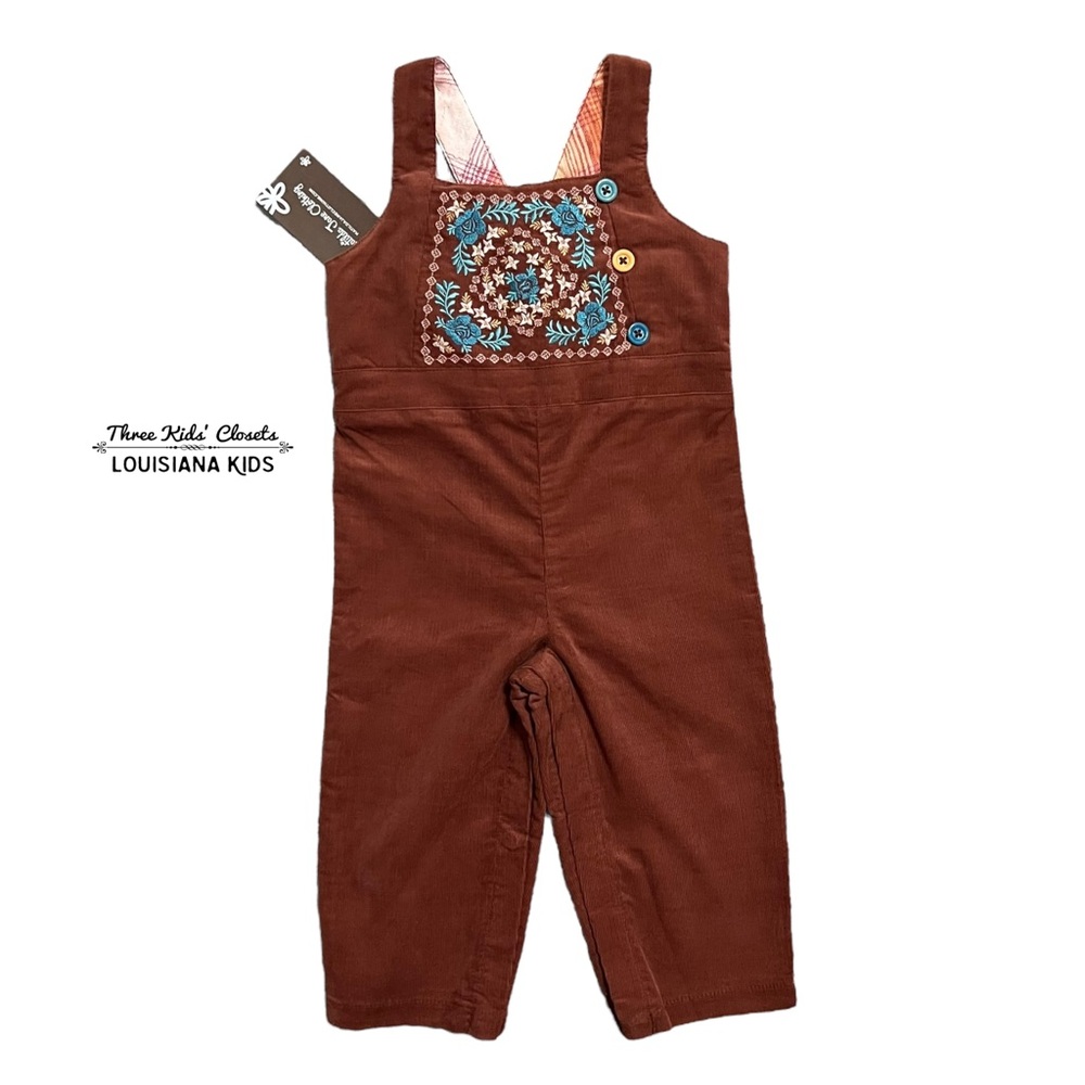 NEW Matilda Jane 6-12m Just Imagine Kimberly Baby Micro Cord Overalls